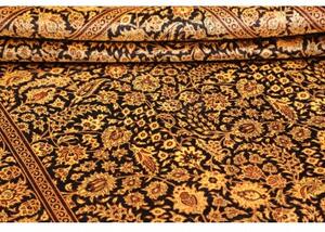 Tappeto Ghom Seta Floreale Nero Beige 135x203 Cm