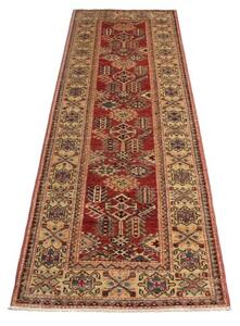 Tappeto Kazak Fine Stilizzato Rosso Beige Corsia 76x232 Cm