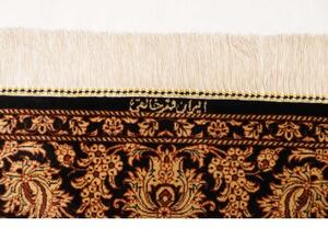 Tappeto Ghom Seta Floreale Nero Beige 130x198 Cm