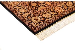 Tappeto Ghom Seta Floreale Nero Beige 130x198 Cm