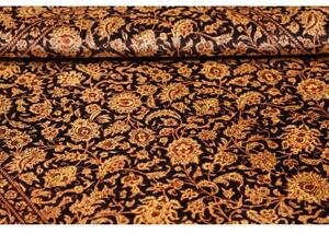 Tappeto Ghom Seta Floreale Nero Beige 130x198 Cm
