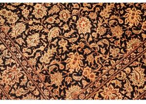 Tappeto Ghom Seta Floreale Nero Beige 130x198 Cm