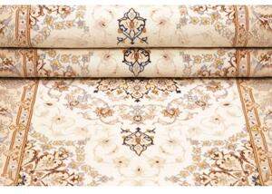 Tappeto Isfahan Medaglione Floreale Avorio Marrone Corsia 87x398 Cm