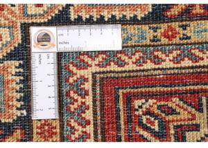 Tappeto Kazak Fine Geometrico Rosso Blu 187x265 Cm