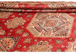 Tappeto Kazak Fine Geometrico Rosso Blu 187x265 Cm