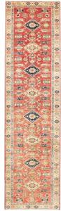 Tappeto Kazak Fine Stilizzato Rosso Blu Scuro Corsia 79x307 Cm