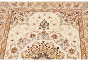 Tappeto Isfahan Medaglione Floreale Avorio Marrone Corsia 87x398 Cm