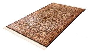Tappeto Ghom Seta Floreale Nero Beige 130x198 Cm