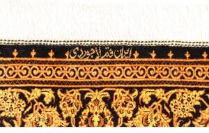Tappeto Ghom Seta Floreale Nero Beige 135x203 Cm