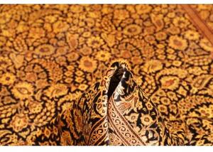 Tappeto Ghom Seta Floreale Nero Beige 135x203 Cm