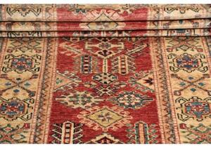 Tappeto Kazak Fine Stilizzato Rosso Beige Corsia 76x232 Cm