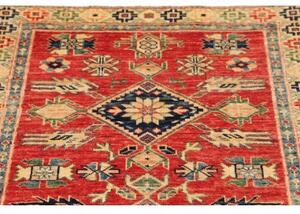 Tappeto Kazak Fine Stilizzato Rosso Blu Scuro Corsia 79x307 Cm