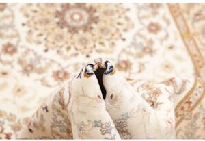 Tappeto Isfahan Medaglione Floreale Avorio Marrone Corsia 87x398 Cm