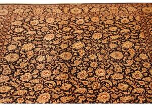 Tappeto Ghom Seta Floreale Nero Beige 130x198 Cm