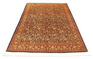 Tappeto Ghom Seta Floreale Nero Beige 135x203 Cm
