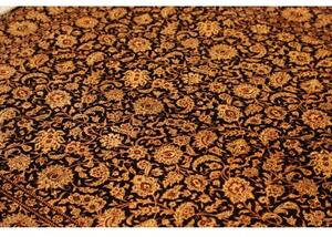 Tappeto Ghom Seta Floreale Nero Beige 130x198 Cm