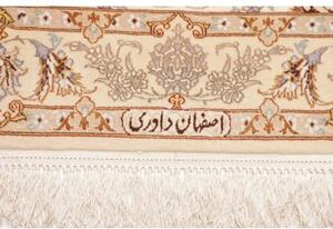 Tappeto Isfahan Medaglione Floreale Avorio Marrone Corsia 87x398 Cm