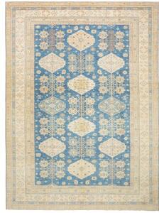 Tappeto Kazak Fine Stilizzato Blu Beige 308x424 Cm