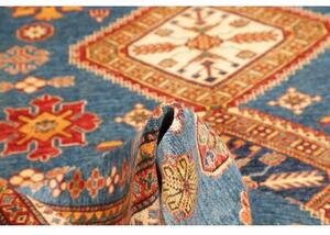 Tappeto Kazak Fine Geometrico Blu Rosso 175x226 Cm