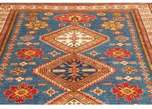 Tappeto Kazak Fine Geometrico Blu Rosso 175x226 Cm