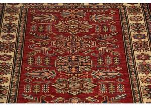Tappeto Kazak Fine Stilizzato Rosso Avorio Corsia 80x294 Cm