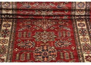 Tappeto Kazak Fine Stilizzato Rosso Avorio Corsia 80x294 Cm