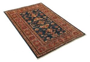 Tappeto Kazak Fine Stilizzato Blu Rosso 100x143 Cm