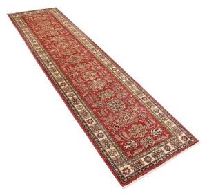 Tappeto Kazak Fine Stilizzato Rosso Avorio Corsia 80x294 Cm