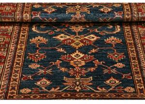 Tappeto Kazak Fine Stilizzato Blu Rosso 100x143 Cm