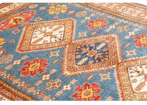 Tappeto Kazak Fine Geometrico Blu Rosso 175x226 Cm