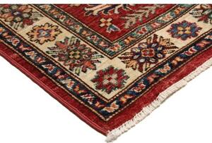 Tappeto Kazak Fine Stilizzato Rosso Avorio Corsia 80x294 Cm
