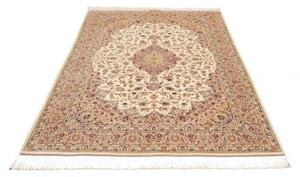 Tappeto Ghom Seta Medaglione Floreale Avorio Rosa 138x200 Cm