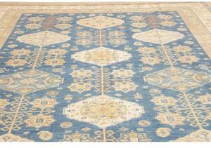 Tappeto Kazak Fine Stilizzato Blu Beige 308x424 Cm