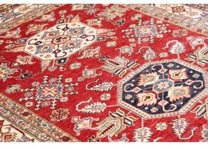 Tappeto Kazak Fine Stilizzato Rosso Avorio 170x243 Cm