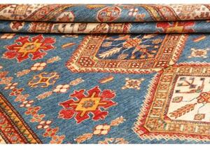 Tappeto Kazak Fine Geometrico Blu Rosso 175x226 Cm