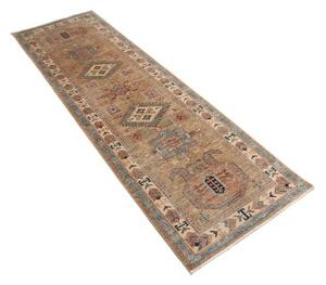 Tappeto Kazak Fine Geometrico Sabbia Azzurro Corsia 76x249 Cm