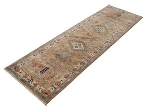 Tappeto Kazak Fine Geometrico Sabbia Azzurro Corsia 76x249 Cm