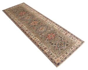 Tappeto Kazak Fine Stilizzato Grigio Tortora Beige Corsia 80x243 Cm