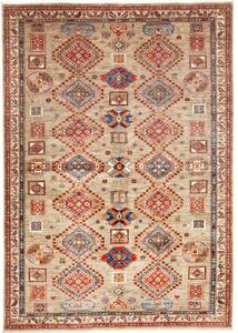 Tappeto Kazak Fine Geometrico Beige Rosso Mattone 178x262 Cm