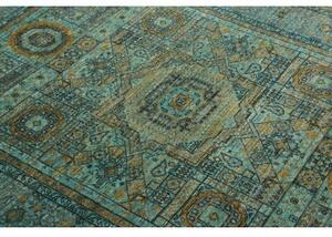 Tappeto Kairo Geometrico Verde Petrolio Ocra 149x199 Cm
