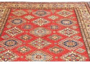 Tappeto Kazak Fine Geometrico Rosso Blu 172x242 Cm