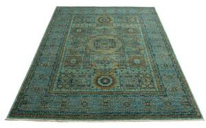 Tappeto Kairo Geometrico Verde Petrolio Ocra 149x199 Cm