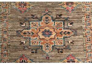 Tappeto Kazak Fine Stilizzato Grigio Tortora Beige Corsia 80x243 Cm
