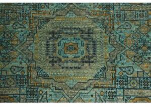 Tappeto Kairo Geometrico Verde Petrolio Ocra 149x199 Cm