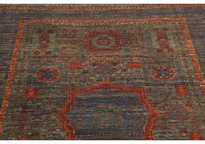 Tappeto Kairo Geometrico Blu Rosso Mattone 125x183 Cm