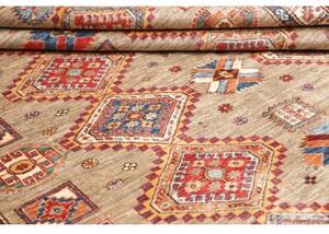 Tappeto Kazak Fine Geometrico Beige Rosso Mattone 178x262 Cm