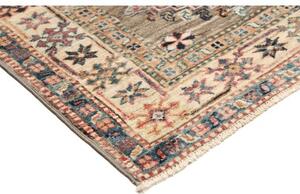 Tappeto Kazak Fine Stilizzato Grigio Tortora Beige Corsia 80x243 Cm