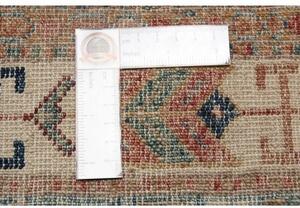 Tappeto Kazak Fine Geometrico Sabbia Azzurro Corsia 76x249 Cm