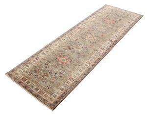 Tappeto Kazak Fine Stilizzato Grigio Tortora Beige Corsia 80x243 Cm