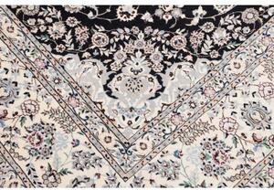 Tappeto Nain 6la Medaglione Floreale Nero Avorio 213x314 Cm